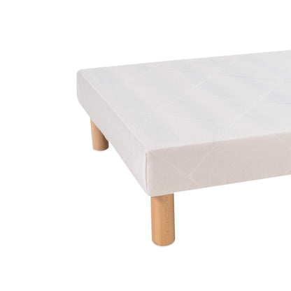 Upholstered bed base - H 28 or 35 cm of your choice - White fabric - ESSENTIAL