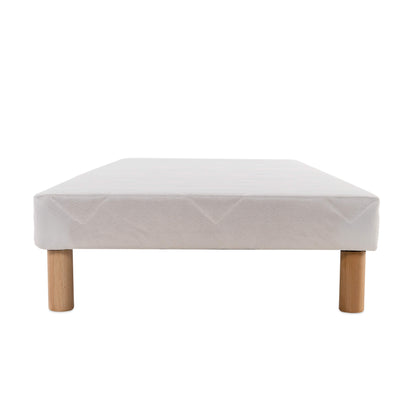 Upholstered bed base - H 28 or 35 cm of your choice - White fabric - ESSENTIAL